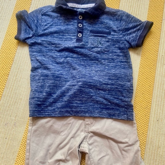 Calvin Klein Polo Shirt & Jean Shorts Set – Size 2T - Picture 1 of 6